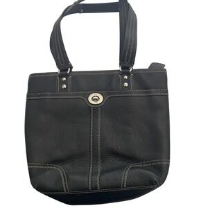 Coach Black Leather Gallery Tote Bag‎ Purse F13959 Satchel Handbag
